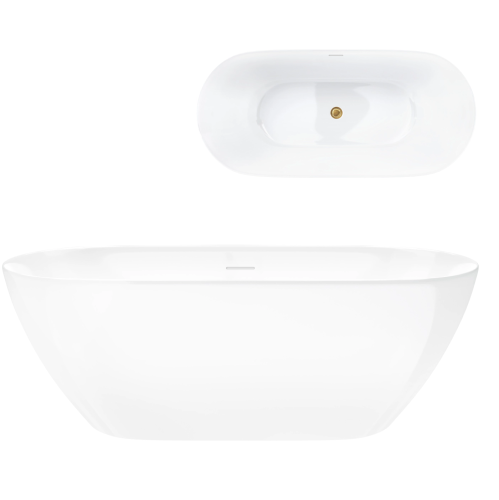 Wanna wolnostojąca olvena v041mbgl 150 cm korek klik klak złoto szczotkowane