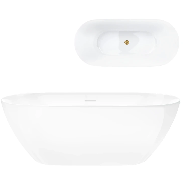 Wanna wolnostojąca olvena v041mbgl 150 cm korek klik klak złoto szczotkowane