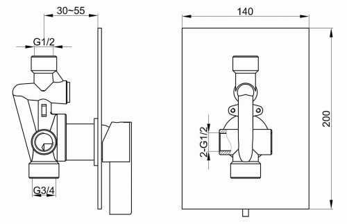 Bateria prysznicowa podtynkowa KOHLMAN Dexame QW220D