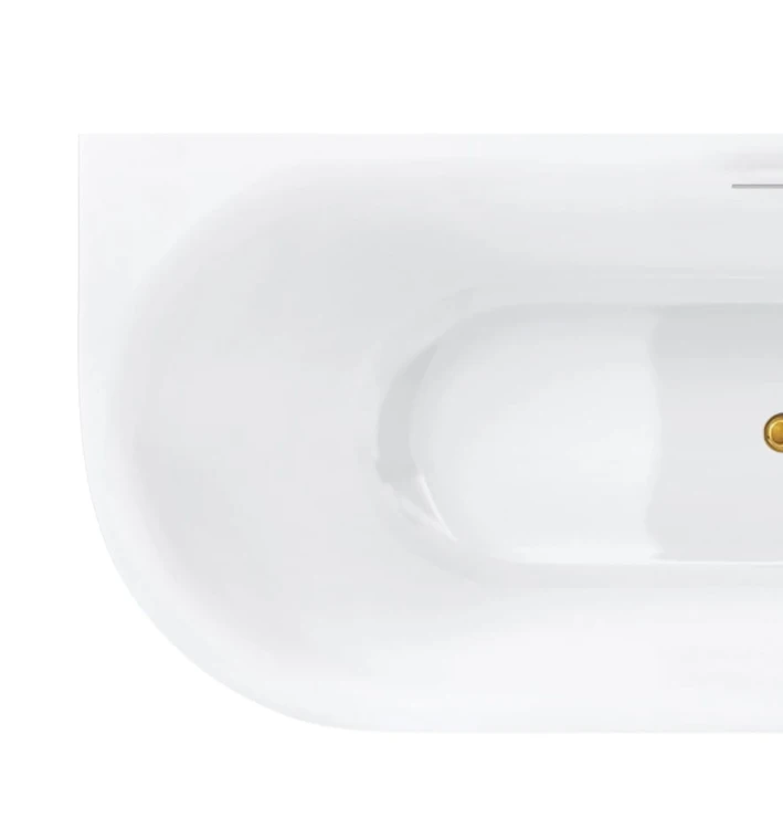 Wanna narożna intero v230mpgl150 cm montaż prawostronny przelew szczelinowy korek klik klak złoty