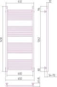 Grzejnik łazienkowy Sunerzha Bohemia 150x60cm stal polerowana