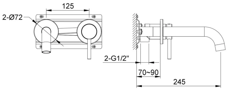Bateria umywalkowa podtynkowa złota Axel Gold KOHLMAN QW180AGD