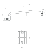 Deante Cascada Wylewka ścienna ruchoma Bianco