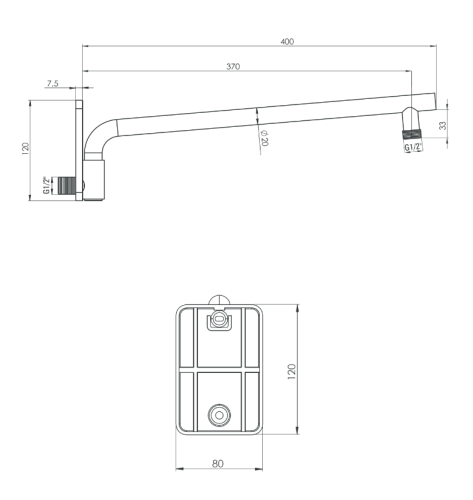 Deante Cascada Wylewka ścienna ruchoma Bianco