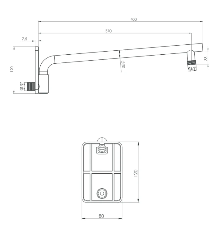 Deante Cascada Wylewka ścienna ruchoma Bianco