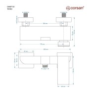Bateria prysznicowa ścienna corsan trino cmb7151ch z zestawem natryskowym