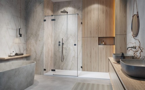 Kabina prysznicowa Essenza Pro Brushed GunMetal KDJ Radaway lewa