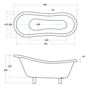 Wanna wolnostojąca mini Besco OTYLIA BABY 85x47 cm