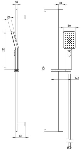 Zestaw natryskowy z drążkiem Deante Anemon Bis NCZ_N51K