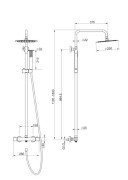 Kolumna prysznicowa lugo cmn01tbsl deszczownica 25cm termostat stal szczotkowana