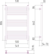 Grzejnik łazienkowy Sunerzha Modus 80x50cm stal polerowana