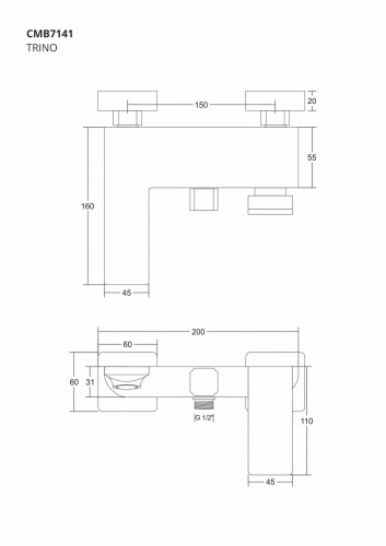 Bateria wannowo prysznicowa corsan cmb7141ch trino