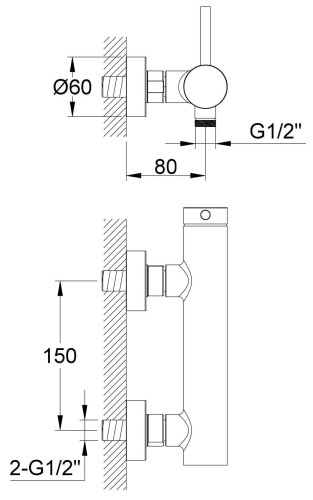 Bateria prysznicowa natynkowa Axel KOHLMAN QW120A