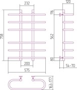 Grzejnik łazienkowy Sunerzha Furore 80x60cm stal polerowana