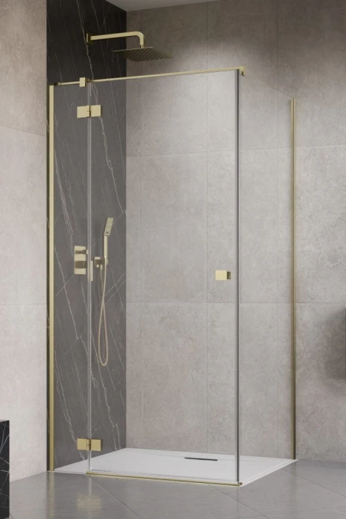 Kabina prysznicowa Radaway Essenza Brushed Gold KDJ lewa przejrzysta