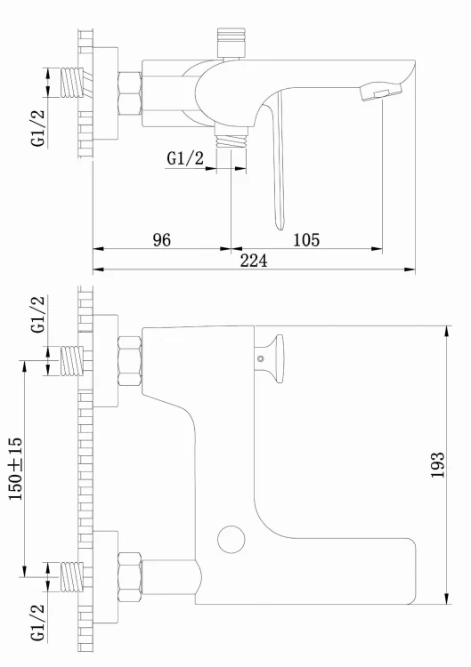 Bateria wannowa natynkowa Experience Black KOHLMAN QW110EB