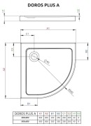 Brodzik półokrągły Radaway Doros Plus A 90x90