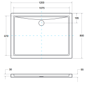 Brodzik prostokątny  biały Besco ALPINA SLIMLINE 120x90x3