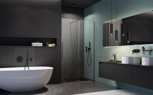 Drzwi prysznicowe Furo Brushed GunMetal DWJ Radaway prawe
