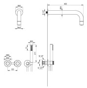 Zestaw prysznicowy podtynkowy Silia Hexa Deante złoto szczotkowane