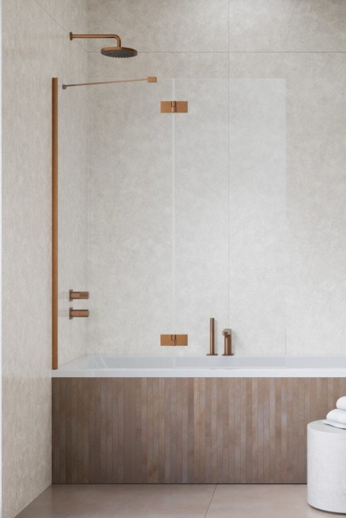 Parawan nawannowy Radaway Essenza Brushed Copper PND II lewy