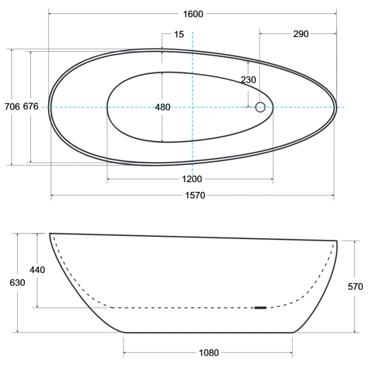 Wanna wolnostojąca Besco GOYA B&amp;W 160x70 + bateria Decco I