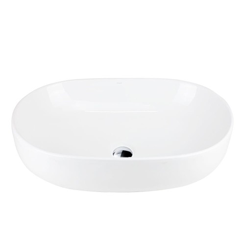 Umywalka nablatowa olvena uc5566ch 600x400x150mm owalna chromowany korek