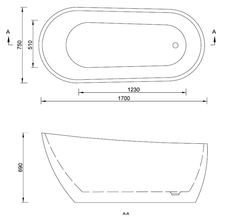 Wanna wolnostojąca EMPORIA MEGA-N New 170x75x69
