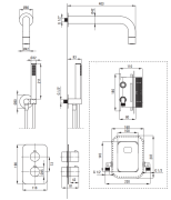 Zestaw prysznicowy podtynkowy z BOXem termostatycznym bianco Deante
