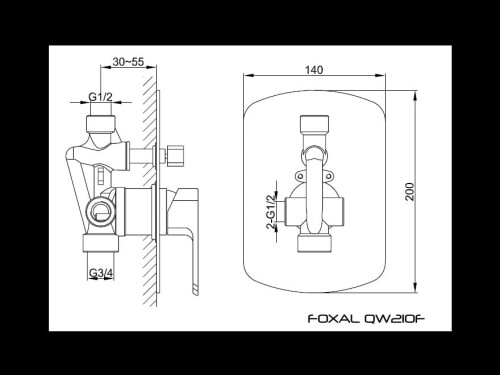 Bateria wannowa KOHLMAN Foxal QW210F