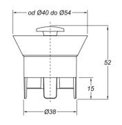Zawór antyzapachowy do brodzika N.R.V. otwór w spuście 40 do 54 mm