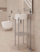 Bateria umywalkowa wolnostojąca Silia Deante stal szczotkowana