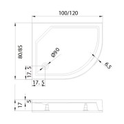 Brodzik asymetryczny New Trendy New Maxima 120x85x17 lewy