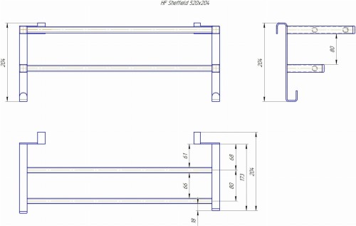 Półka grzejnikowa HF Sheffield 52x20,4 round biały mat Hygge Family