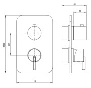 Element zewnętrzny do BOXa mieszaczowego stal szczotkowana Silia Deante