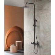 Natynkowy zestaw prysznicowy z deszczownicą Cetus Matt black Lavita