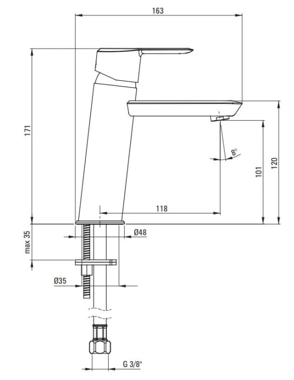 Bateria umywalkowa Arnika Deante złota