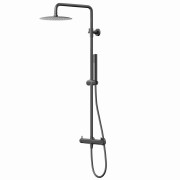 Natryskowa czarna kolumna prysznicowa corsan lugo cmn01mbl