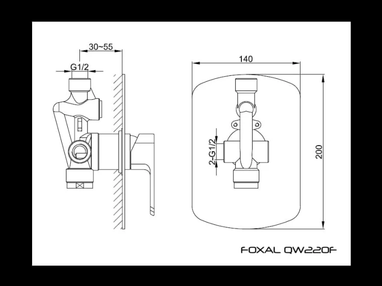 Bateria prysznicowa KOHLMAN Foxal QW220F
