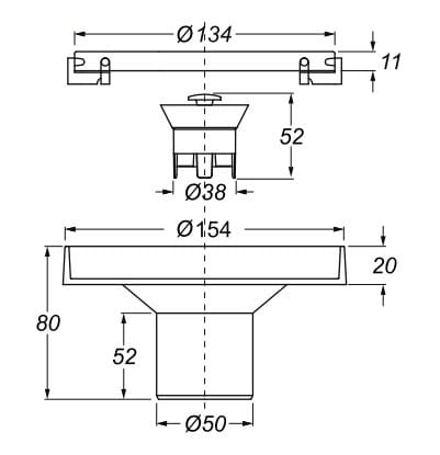 Wpust podłogowy 15x15 Vertigo Double Face Bonomini