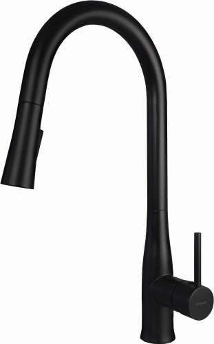 Bateria kuchenna z wyciąganą wylewką czarna nero Lukrecja Deante