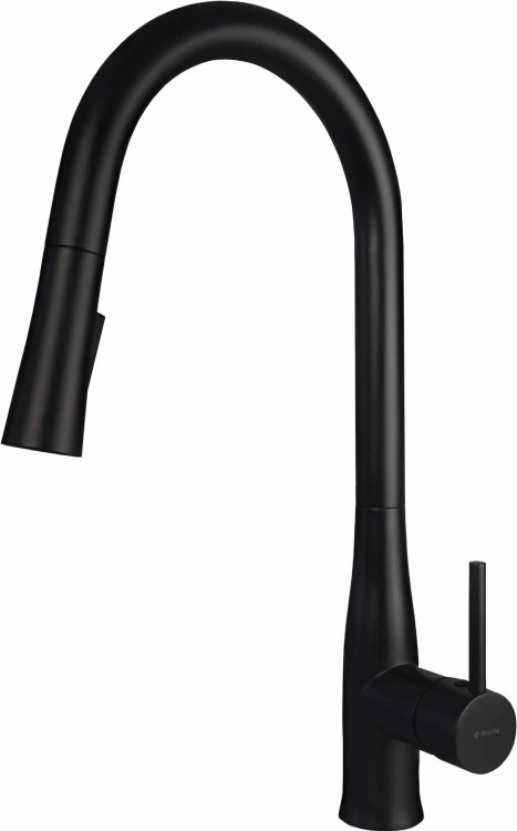 Bateria kuchenna z wyciąganą wylewką czarna nero Lukrecja Deante