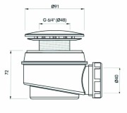 Syfon brodzikowy Schedpol 90mm SDB90A