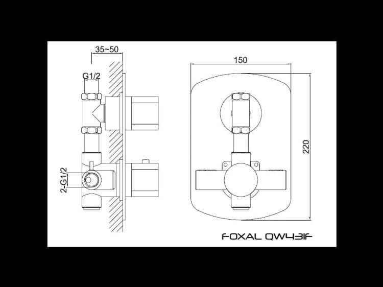 Bateria prysznicowa termostatyczna KOHLMAN Foxal QW431F
