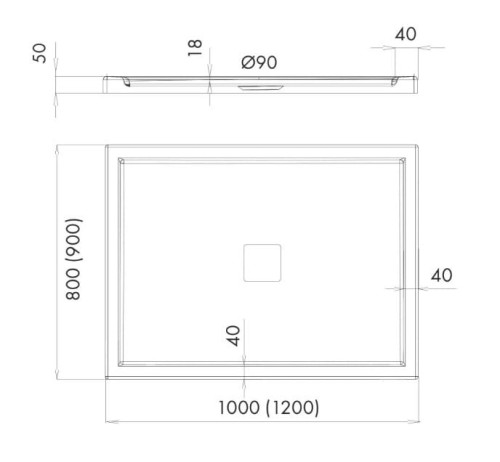 Brodzik prostokątny ERIDA 80x120 Schedpol Schedline, biały