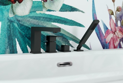 Bateria wannowa 4-otworowa Besco MODERN / VARIUM czarny matt