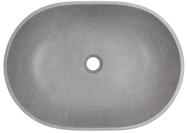 Umywalka kamienna nablatowa Pinatubo AD naturalnie szary marmur