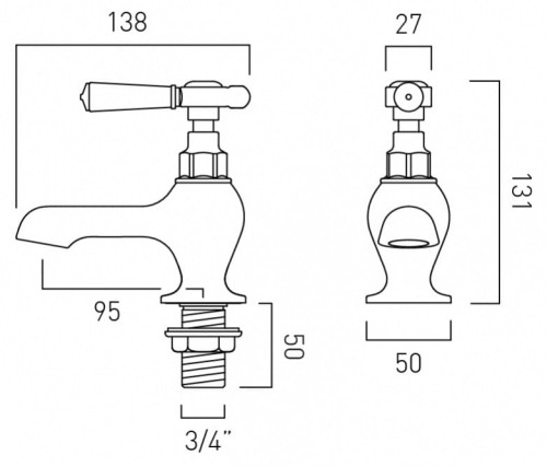 Para baterii wannowych Axbridge Lever Chrom Vado