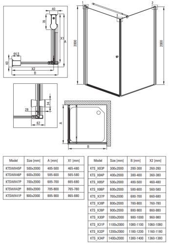 Kabina prysznicowa kwadratowa 80x80x200 chrom Kerria Plus Deante