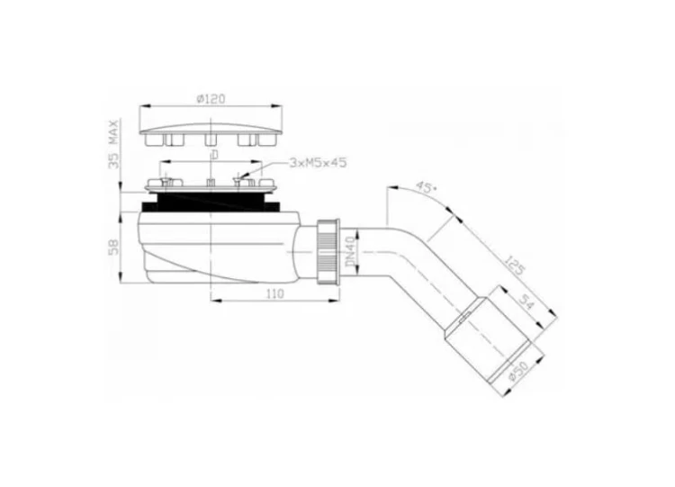 Syfon brodzikowy SCHEDPOL SCHEDLINE CHROM 90MM SDB902PB